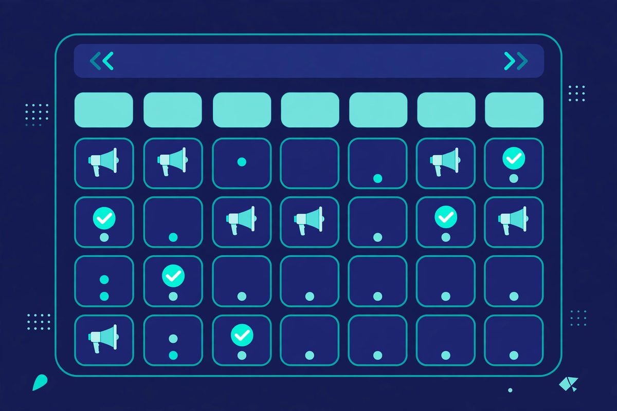 AdHarbor Content Calendar — plan posts from saved kits and export CSV and ICS
